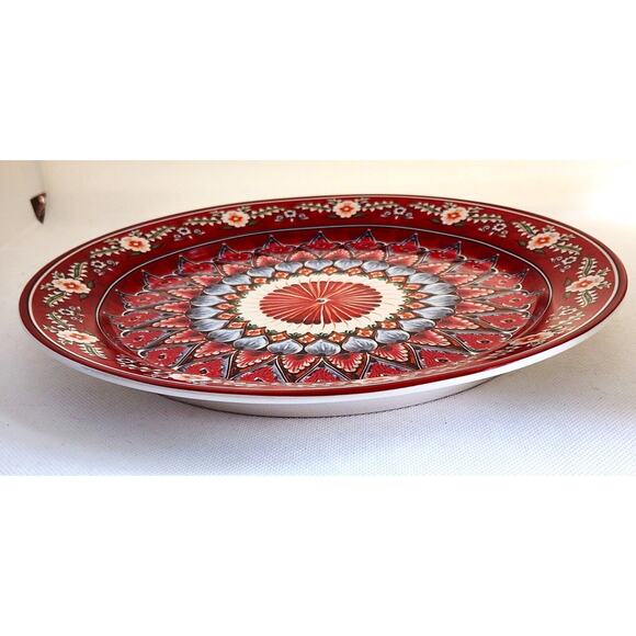 PLATE-DINNER-POTTERY BARN-Mezze Collection-Red-Moroccan Style-10.5 in Diameter - Picture 5 of 7